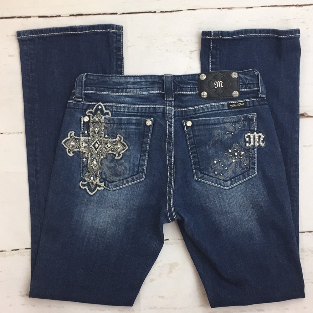 Miss Me Easy Boot Embellished Cross Bootcut Jeans